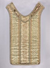 Back of a chasuble, creator unknown, origin unknown. Grosgrain chasuble with plant tendril ornament