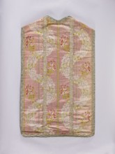 Chasuble, origin unknown, 2nd half of the 18th century, France. Light plum background with white,