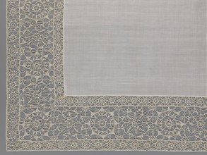 Doily, geometric ornaments, rosettes ornament, doilies, smooth center. Edge made of white linen
