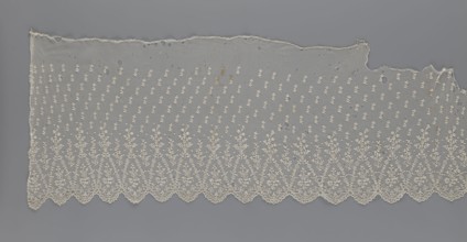 Lace fragment — shuttlecock, mid-19th century, France. Lace clothing accessory shuttlecocks. Lower