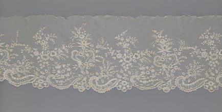 Lace fragment — shuttlecock., Purchase provenance. Fashion; clothing accessories. Lace: needle lace