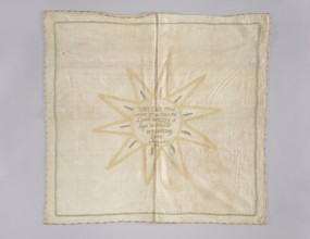 Church napkin. Napkin made of linen with a fairly dense weave. In the middle an inscription