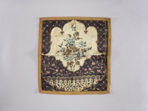 Tablecloth; maker, church paraments; printed fabric with flowers, leaves, and plant ornaments;