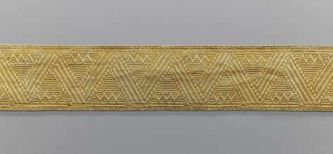 Gallon, galloons haberdashery, provenance unknown, geometric ornaments, a smaller snake pattern at