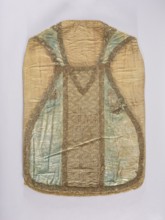Chasuble, silk liturgical vestment, 18th century, France. Chasuble made of patterned silk fabrics: