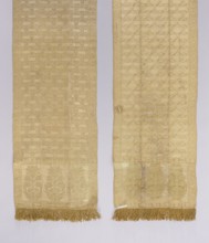 Kontusz belt. Silk with gilded silver thread; plain weave, brocaded single fabric; density 26 warps