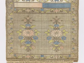 Kontusz sash, semi-solid sash with flower bushes ornament, four-sided sash with plant ornaments,