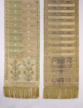 Kontusz sash, Bipartite heads with the pattern of flower bouquets on a vase-base, alternating