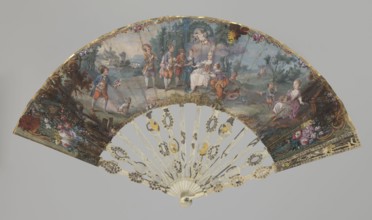 Fan, fans, fashion accessories, genre scenes, Rococo style, restitution noted. Double-sided fan