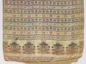 Kontusz sash; Five-part heads with an ornament of stylized, inverted floral bouquets alternating