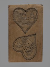 Double-sided gingerbread mould. Obverse: two representations; reverse: four representations.