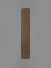 Double-sided gingerbread mould. Obverse: female figure in a long, patterned, richly decorated