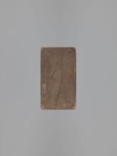 Double-sided gingerbread mould. Obverse: female figure in a long, patterned, richly decorated