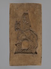 Double-sided gingerbread mould with the image of a rider on both sides;, Gingerbread; folk-style