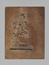 Double-sided gingerbread mould. Rectangular wooden form; obverse: image of a lion with abundant