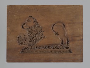 Double-sided gingerbread mould. Rectangular form, height 25.8 cm, width 19.4 cm, depth 4.3 cm.