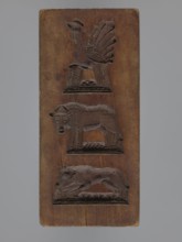 Double-sided gingerbread form with three representations on both sides;, Rectangular form, height