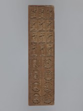 Double-sided gingerbread mould. Obverse: seven floral and plant motifs bouquets of roses and other
