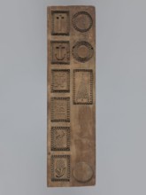 Double-sided gingerbread mould. Obverse: images of four heads; depending on rotation the faces