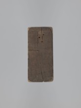 Double-sided gingerbread mold; obverse: baby in swaddling; reverse: baby in swaddling. Rectangular