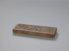 Double-sided gingerbread mould with different representations on both sides, carved by Glauer