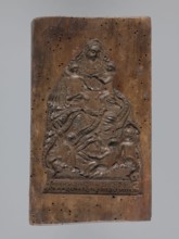 Double-sided gingerbread form. Obverse: image of the Madonna and Child; reverse: two rectangles