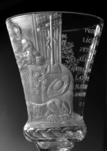 Chalice, glass, 1736–1744. Naliboki, Belarus Grand Duchy of Lithuania. Height 17.2 cm; width 7.7 cm