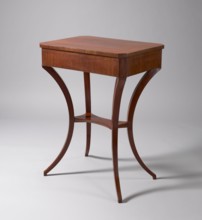 Table, classicism, gift, pre-war collection. TABLE with a rectangular top with chamfered corners,