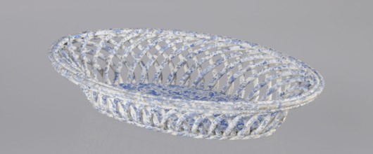 Openwork basket. Faience and porcelain factory, Cmielów est. 1804. Openwork, basket with an oval