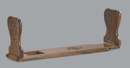 Bookstand, origin Jerusalem Israel/Palestine, 19th–20th century. Rectangular wooden bookstand with
