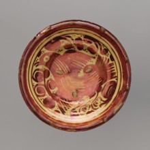 Plate, Manises ceramic center; ca. 1400-,  manufacturer author, mirrors decoration, birds
