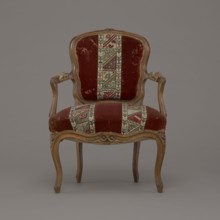 Armchair, rococo, flowers, geometric ornament, ca. 1760, France, piece of furniture seating piece,