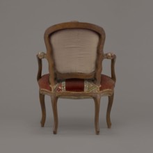 Armchair, rococo style, flowers and geometric ornament, ca. 1760, France; seating piece furniture,