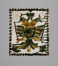 Tile, tiles, eagles, stoves, plant decorations, Hutsulshchyna, Decoration with a double-headed