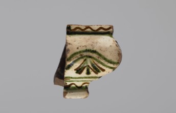 Cornice tile fragments 4. Tile cullet; painted with a wavy twirl pattern; 19th century; Hutsul