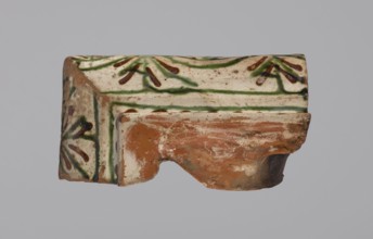 Cornice tile — fragments, four;, tile cullet; stoves; plant decorations; Hutsul region; fragments