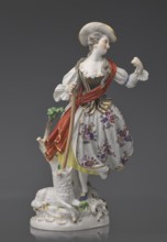 Shepherdess with a Sheep, Kaendler, Johann Joachim 1706–1775, sculptor; Koenigliche Porzellain