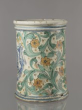 Vessel - flowerpot, unspecified manufacture; coats of arms; cartouches; cache-pot vessel; plant