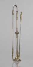 Court fanfare of Augustus III, made by Christian Friedrich Riedel instrument builder, with coats of