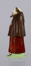 Three-part inkwell in the form of a monk figurine. Consisting of three movable parts: a movable