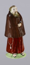 Three-part inkwell in the form of a monk figurine, ca. 1800 late 18th/early 19th century. Made at
