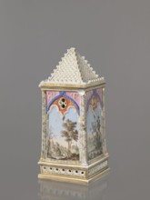 Night Lamp, Popow, Alexander porcelain manufacturer; 1806–1872 author, lamps, landscapes with
