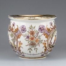 Chamber pot with genre miniatures, Porzellanmanufaktur du Paquier Vienna; 1718–1744. A chamber pot