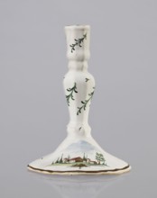Candlestick, Prószków Slaski faience factory 1763–1853. Candlestick in the shape of a polygonal
