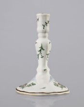 Candlestick, Prószków Slaski faience factory active 1763–1853. Candlestick in the shape of a