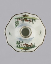 Candlestick, Prószków Slaski faience factory 1763–1853. Candlestick in the shape of a polygonal