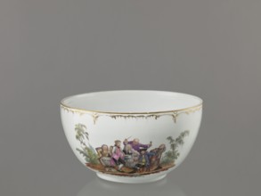 Punch vase with lid, KPM Königliche Porzellan-Manufaktur, Berlin, 1763–1918, reliefs, polychrome