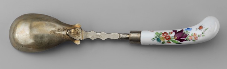 Spoon, Korzec Porcelain and Faience Manufactory; 1790–1832. Possibly by Korzec forgery. Cutlery;