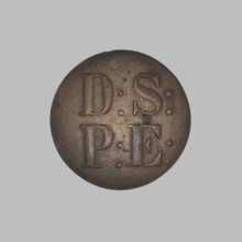 Uniform button, Biertümpfel, Frederick fl. 1832–1870 manufacturer, button maker, monograms, round