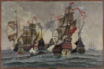 The Battle of Oliwa, November 28, 1627, Nalecz, Wlodzimierz Jan 1865–1946, painter; 1927, painting,